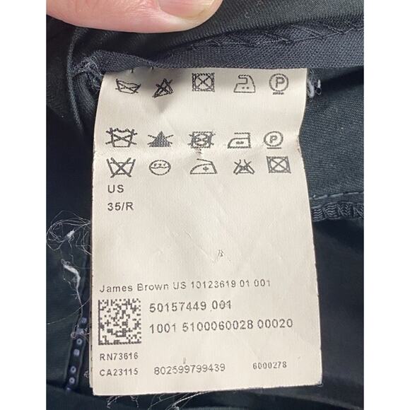Hugo Boss James Brown US Flat Front Wool Dress Pants, Slacks. Check, 34X34.5 EUC - Picture 8 of 12